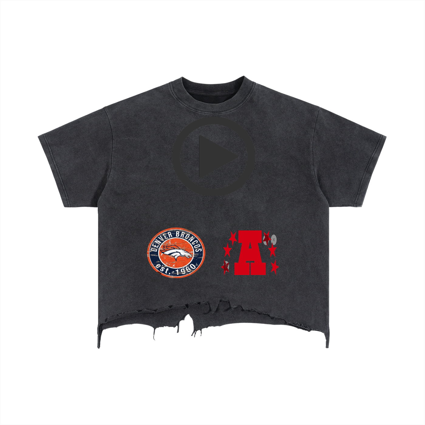 Vintage Wash Boxy Distressed Hem T-Shirt