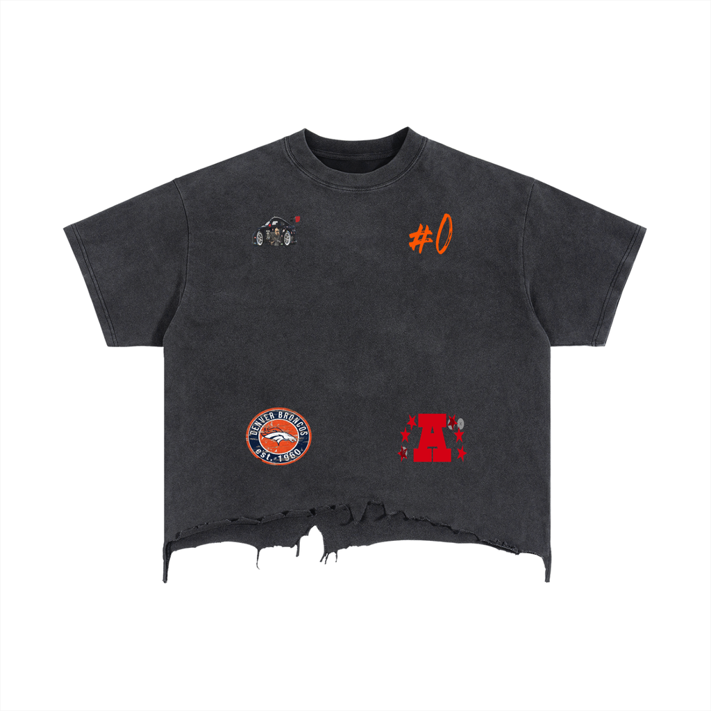 Vintage Wash Boxy Distressed Hem T-Shirt