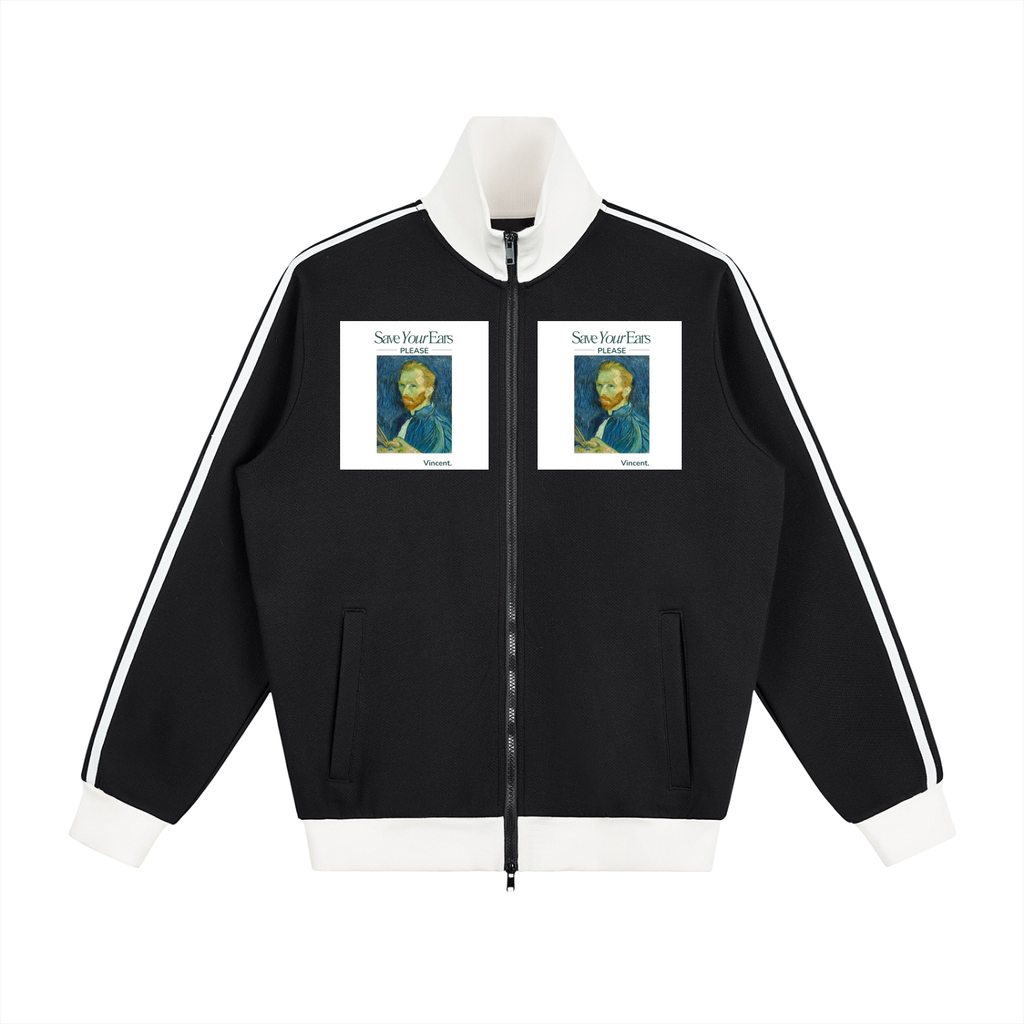 Contrast Side Stripe Fleece Track Jacket
