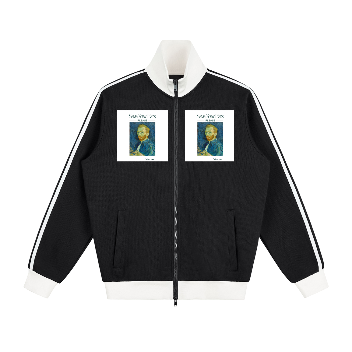 Contrast Side Stripe Fleece Track Jacket
