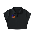 V-Neck Lapel Crop Top