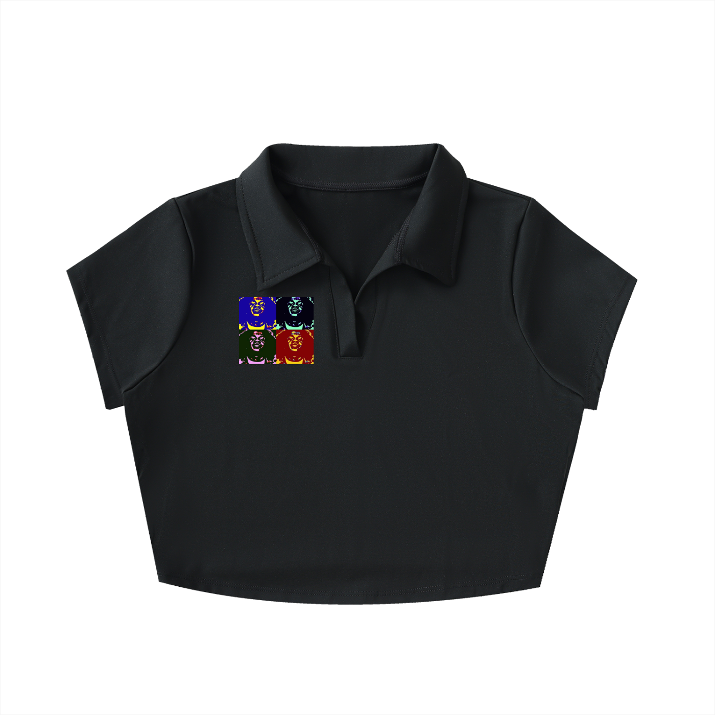 V-Neck Lapel Crop Top