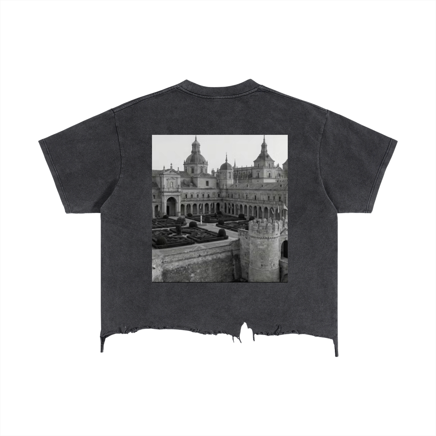 Vintage Wash Boxy Distressed Hem T-Shirt