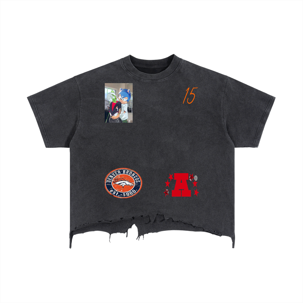 Vintage Wash Boxy Distressed Hem T-Shirt