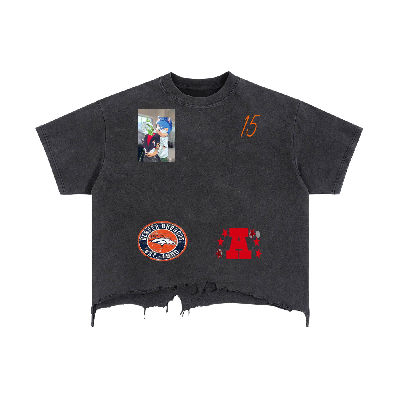 Vintage Wash Boxy Distressed Hem T-Shirt