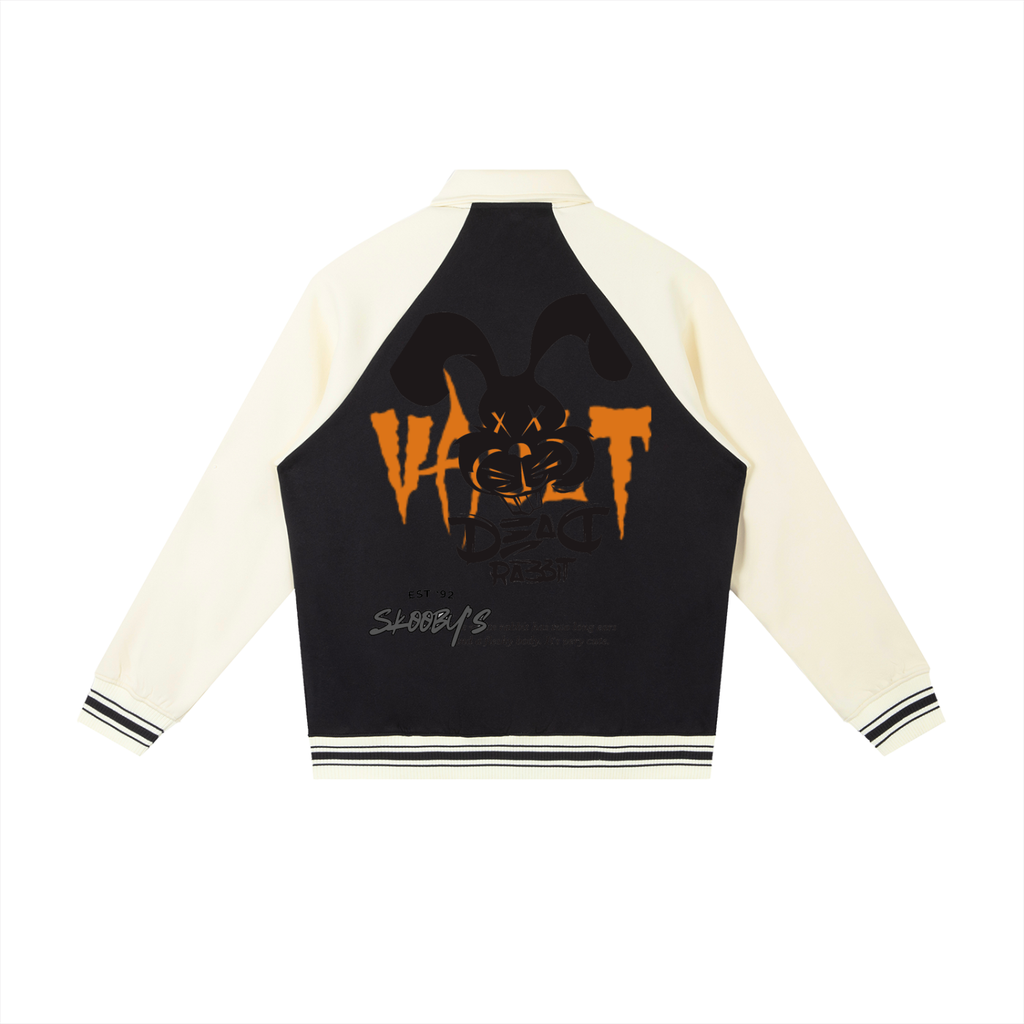 Contrast Raglan Sleeve Baseball Jacket