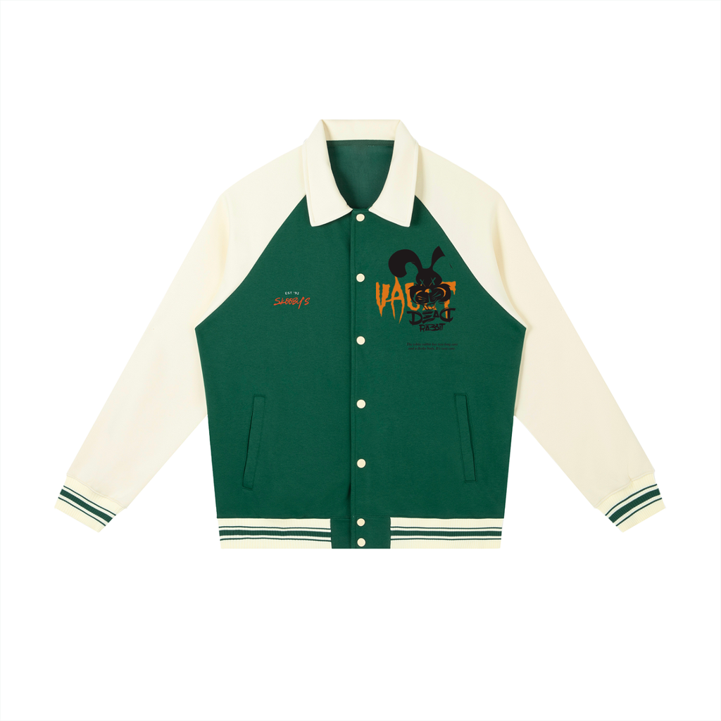 Contrast Raglan Sleeve Baseball Jacket