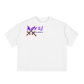 Boxy Half-Sleeve Raw-Edge T-Shirt