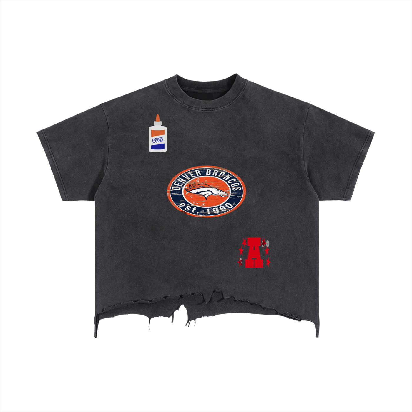 Vintage Wash Boxy Distressed Hem T-Shirt