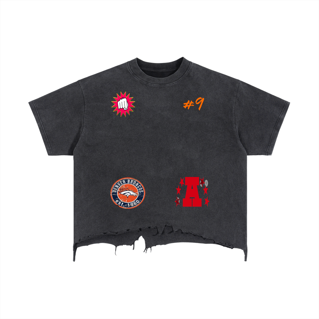 Vintage Wash Boxy Distressed Hem T-Shirt