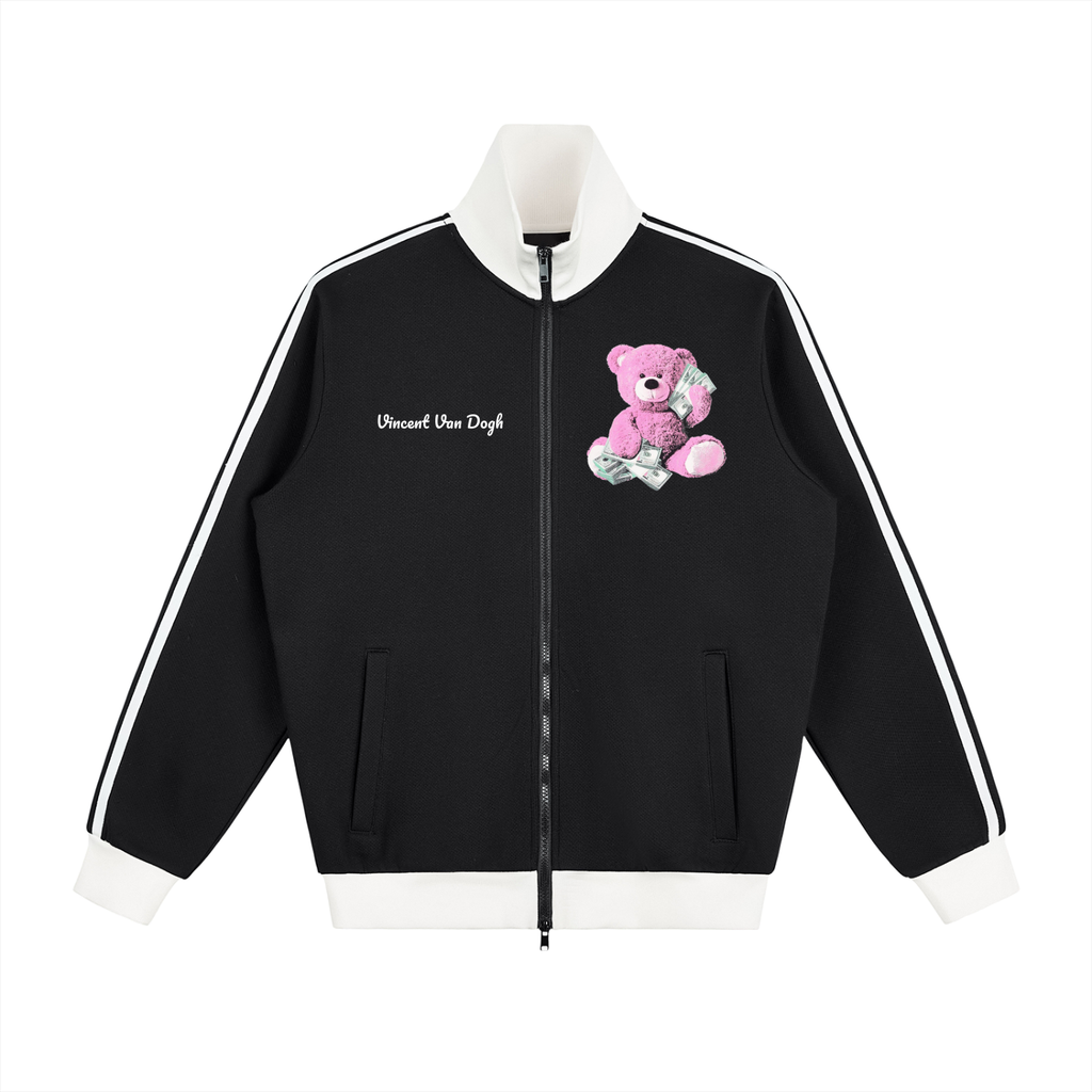 Contrast Side Stripe Fleece Track Jacket