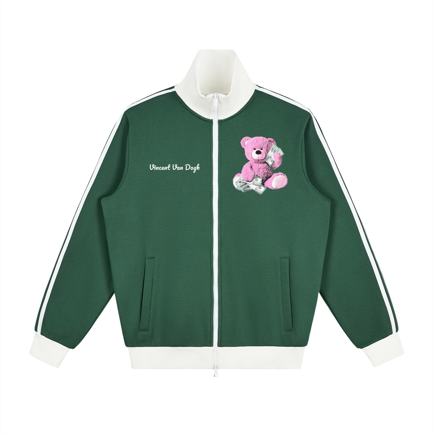 Contrast Side Stripe Fleece Track Jacket