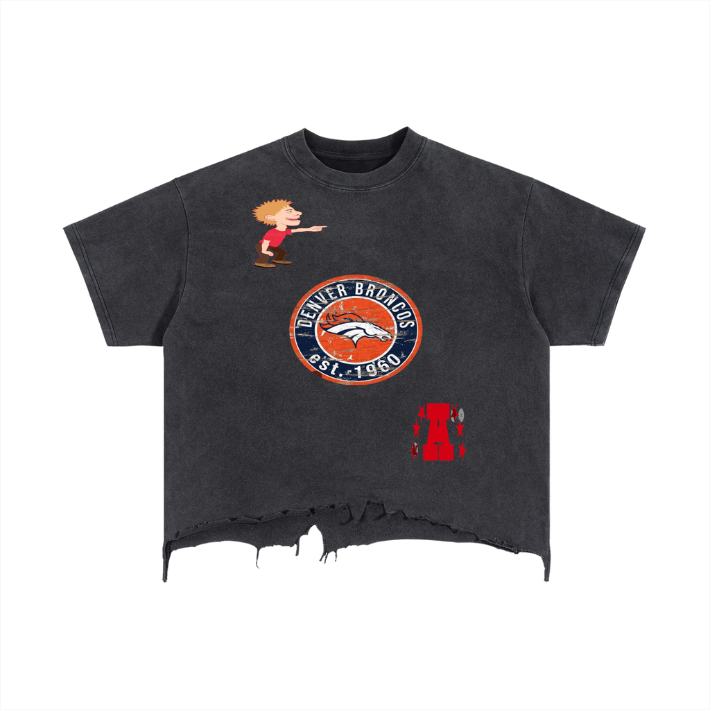 Vintage Wash Boxy Distressed Hem T-Shirt