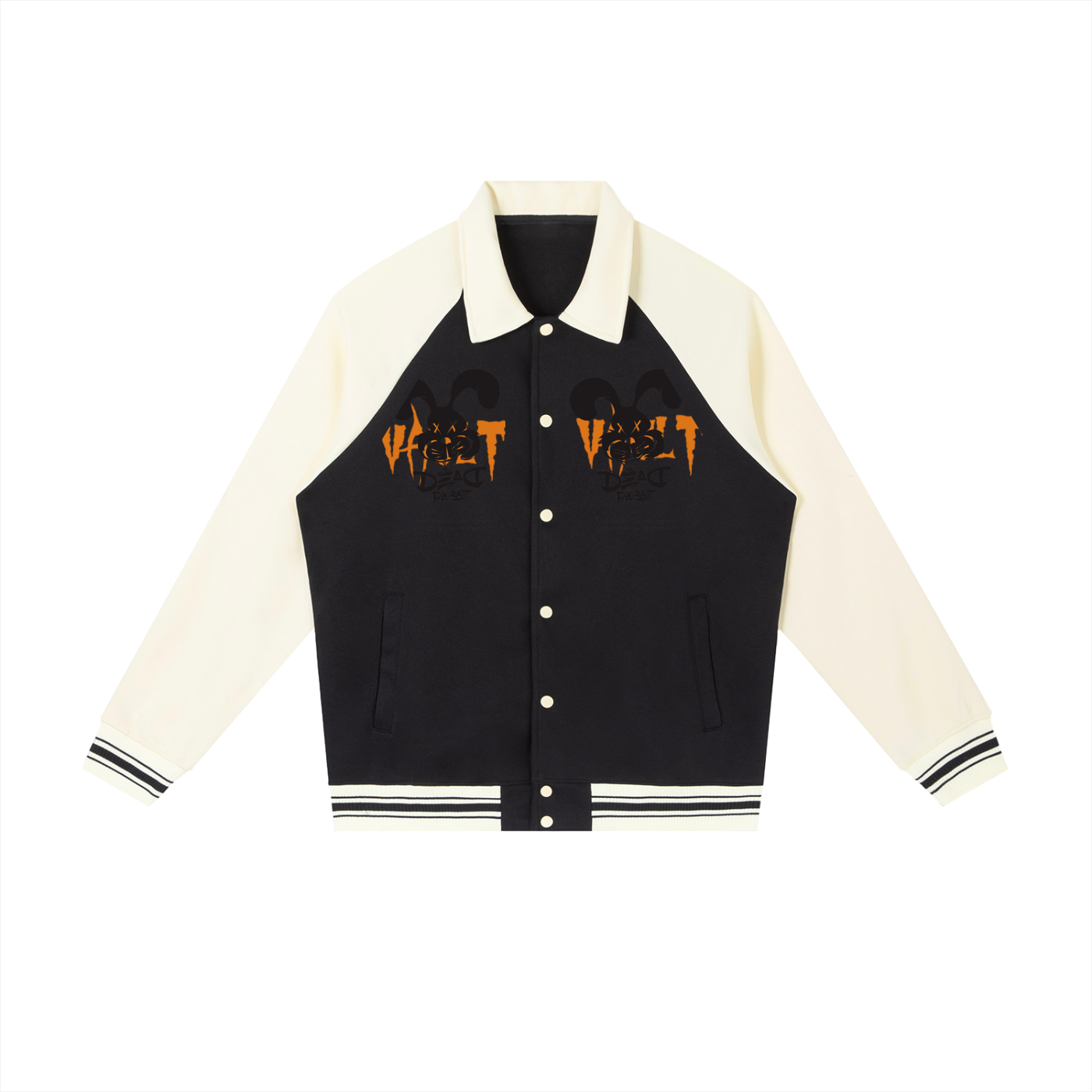 Contrast Raglan Sleeve Baseball Jacket