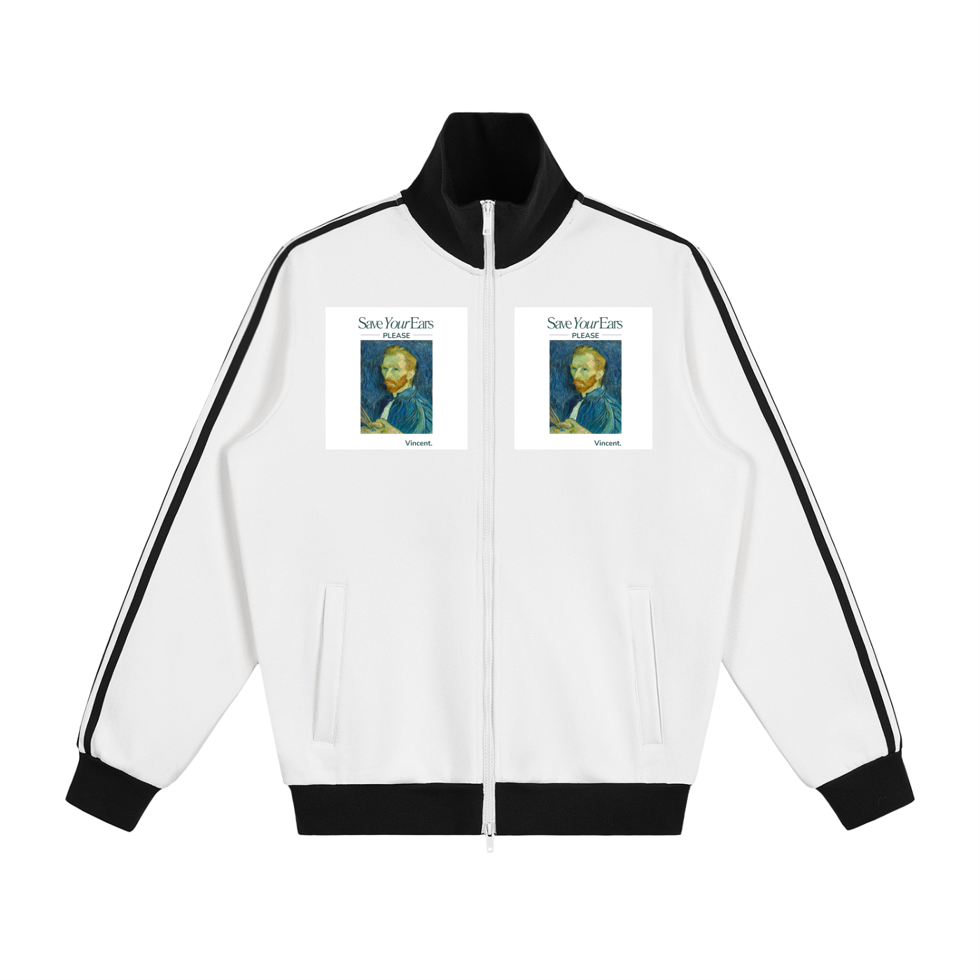 Contrast Side Stripe Fleece Track Jacket