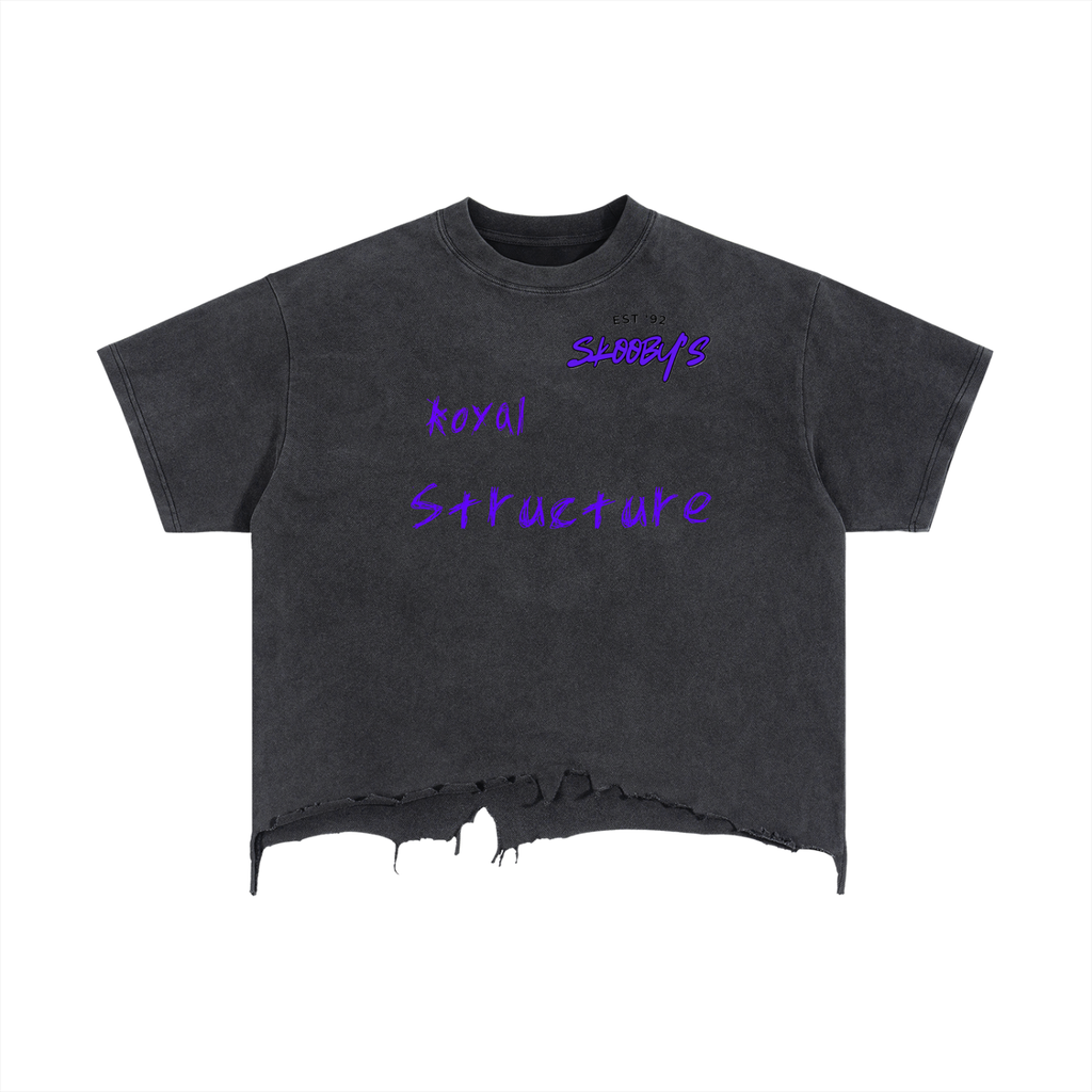 Vintage Wash Boxy Distressed Hem T-Shirt
