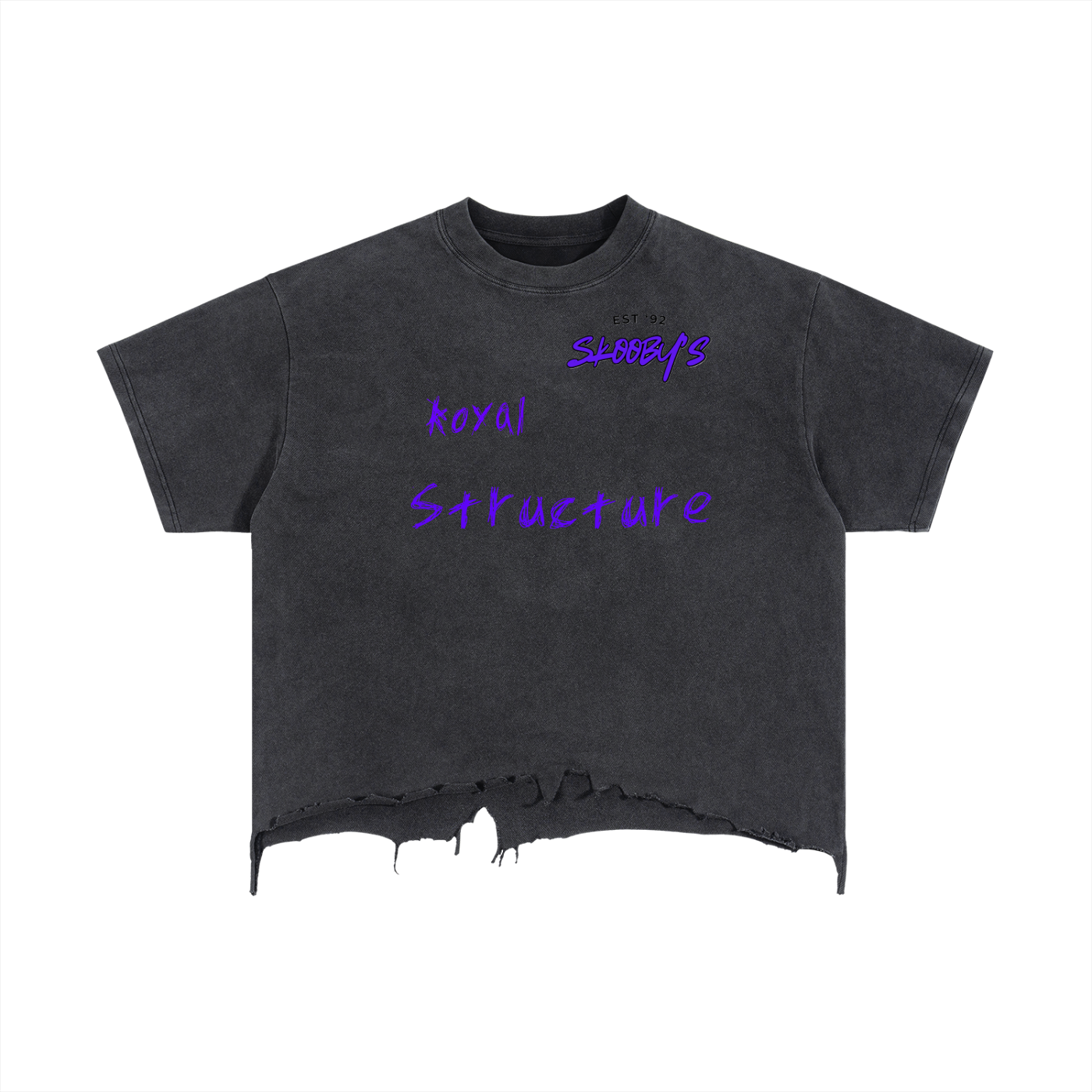 Vintage Wash Boxy Distressed Hem T-Shirt