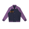 Contrast Raglan Sleeve Baseball Jacket