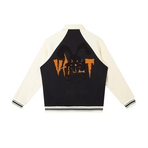 Contrast Raglan Sleeve Baseball Jacket