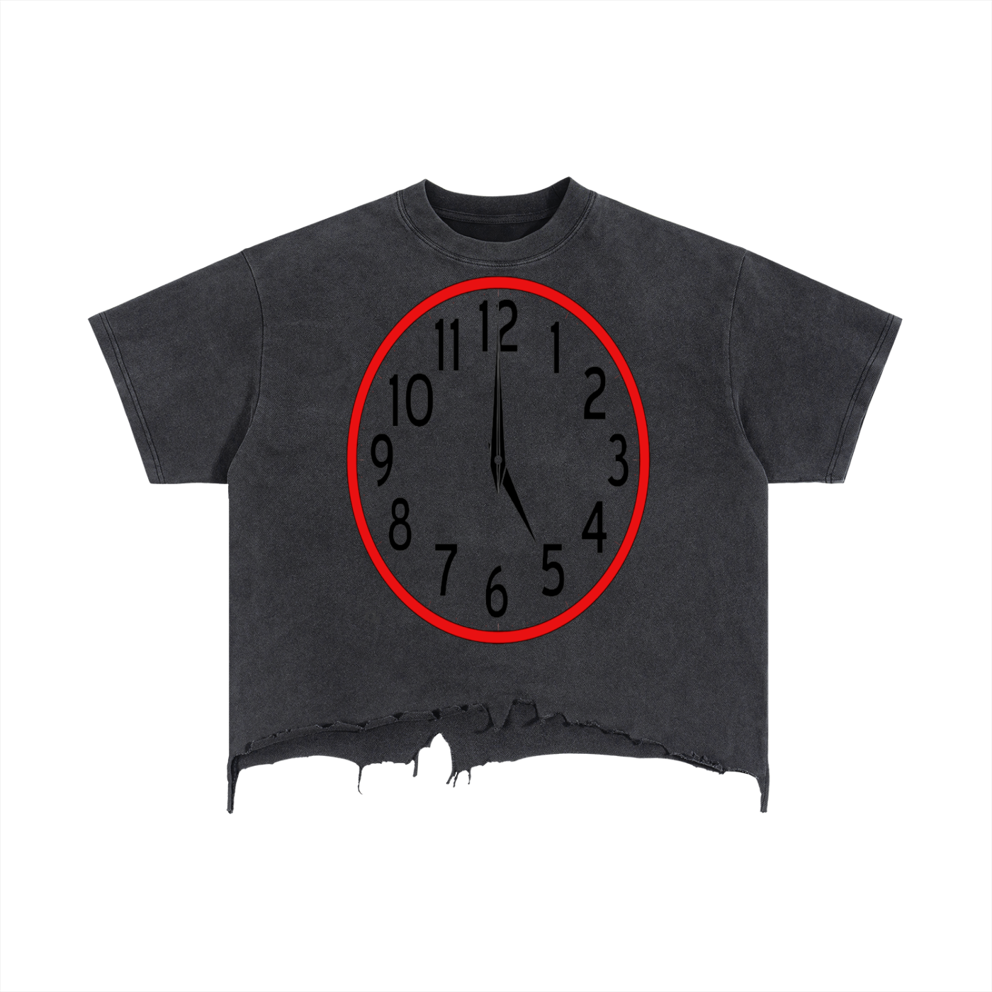 Vintage Wash Boxy Distressed Hem T-Shirt