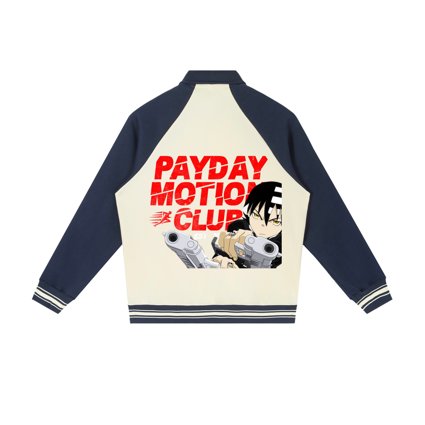 Contrast Raglan Sleeve Baseball Jacket