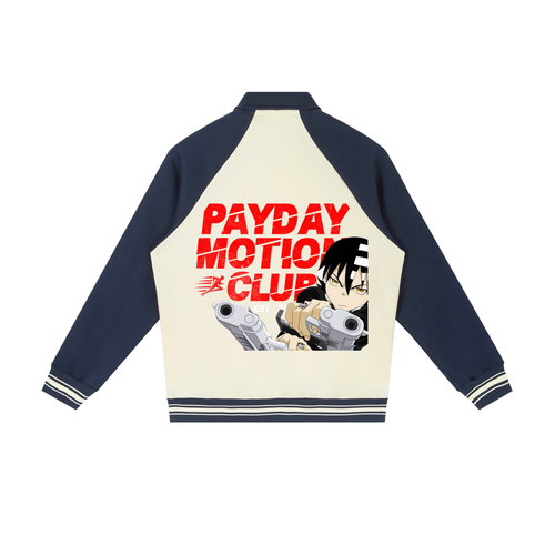 Contrast Raglan Sleeve Baseball Jacket