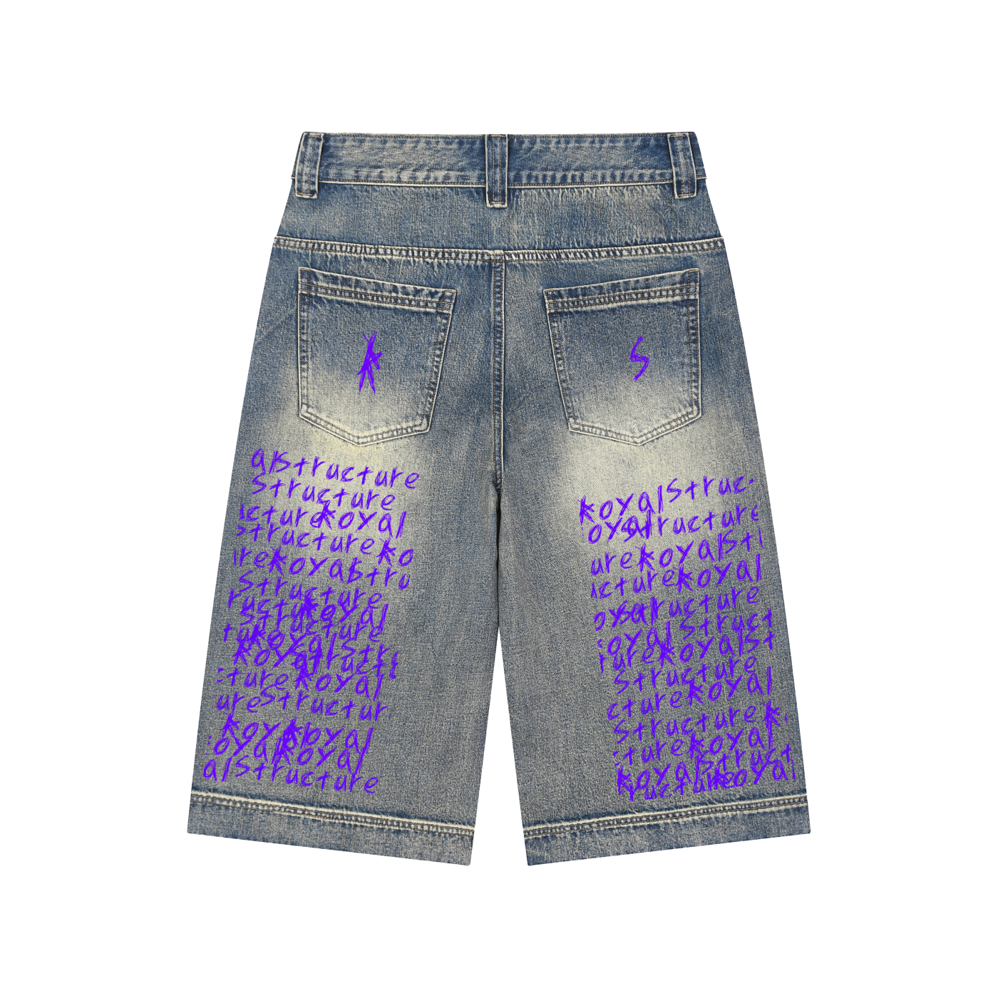 Vintage Wash Baggy Denim Shorts