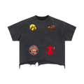 Vintage Wash Boxy Distressed Hem T-Shirt