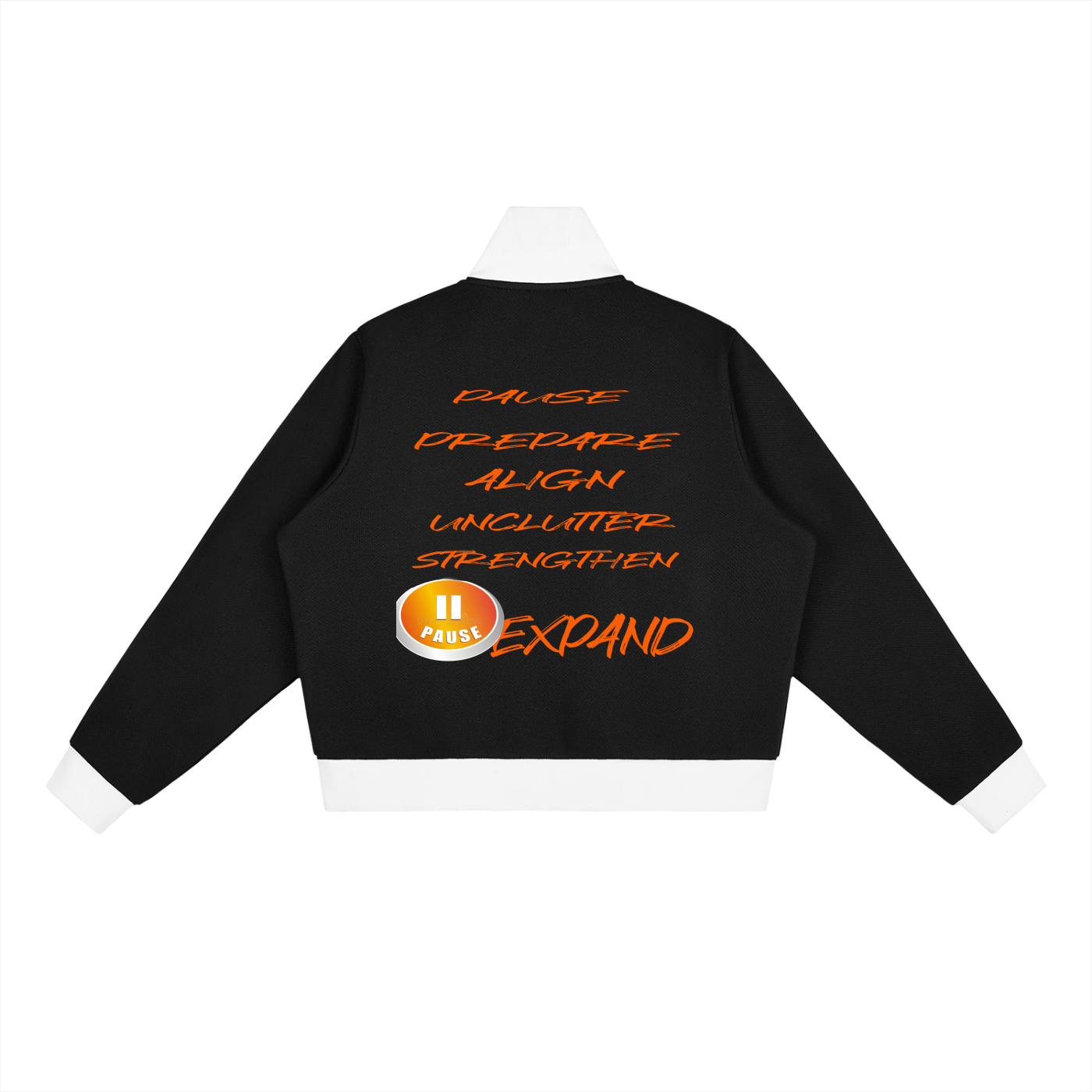 Contrast Side Stripe Fleece Cropped Track Jacket