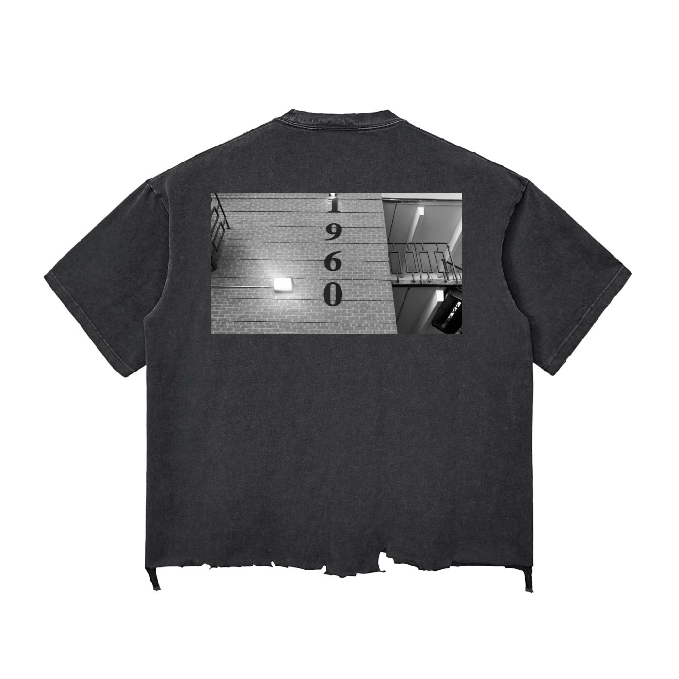 Snow Wash Raw-Hem Boxy T-shirt