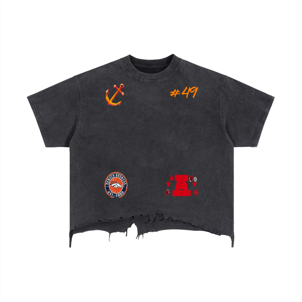 Vintage Wash Boxy Distressed Hem T-Shirt