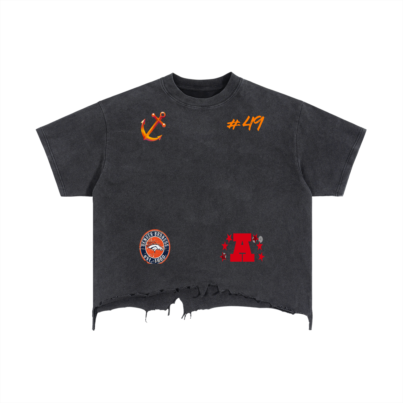 Vintage Wash Boxy Distressed Hem T-Shirt
